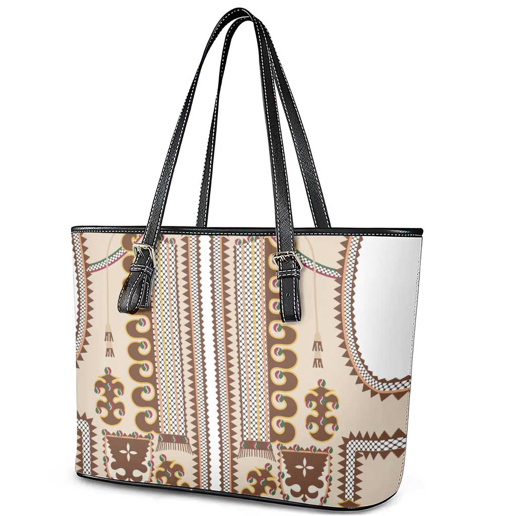 Hutsul Keptar Ukraine Leather Tote Bag Carpathian Folk Embroidery Heritage Style - Wonder Print Shop