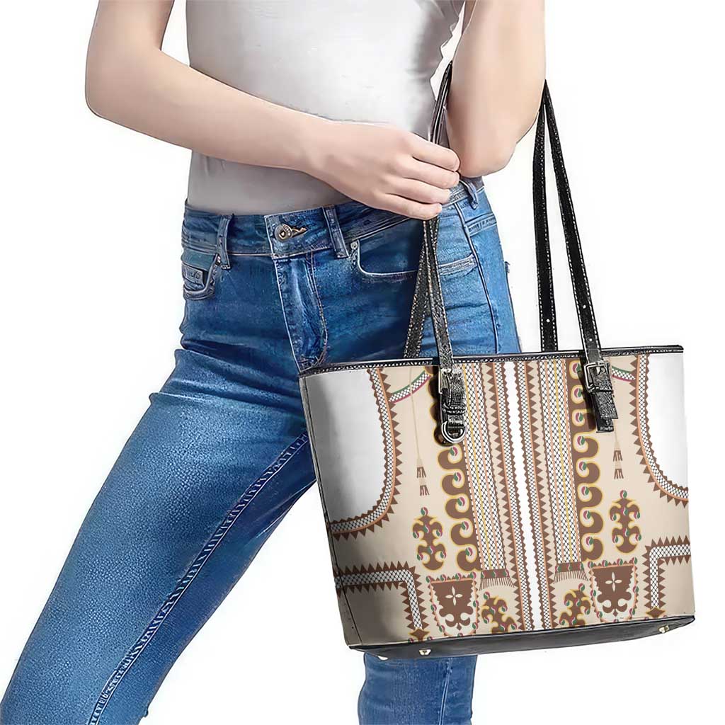 Hutsul Keptar Ukraine Leather Tote Bag Carpathian Folk Embroidery Heritage Style - Wonder Print Shop