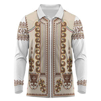Hutsul Keptar Ukraine Long Sleeve Polo Shirt Carpathian Folk Embroidery Heritage Style - Wonder Print Shop