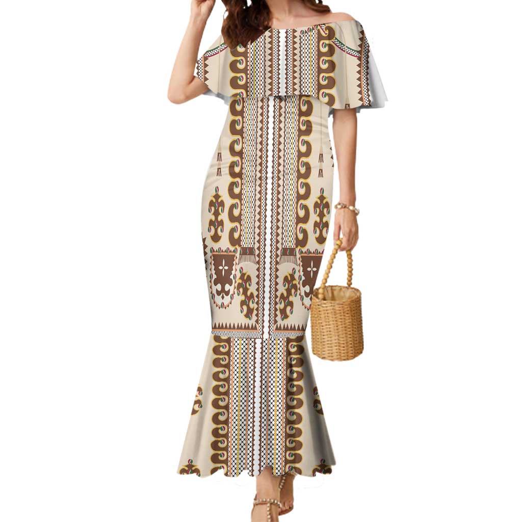 Hutsul Keptar Ukraine Mermaid Dress Carpathian Folk Embroidery Heritage Style - Wonder Print Shop
