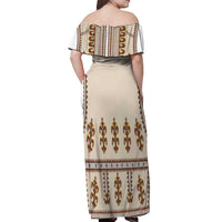 Hutsul Keptar Ukraine Off Shoulder Maxi Dress Carpathian Folk Embroidery Heritage Style - Wonder Print Shop
