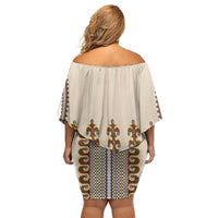 Hutsul Keptar Ukraine Off Shoulder Short Dress Carpathian Folk Embroidery Heritage Style - Wonder Print Shop