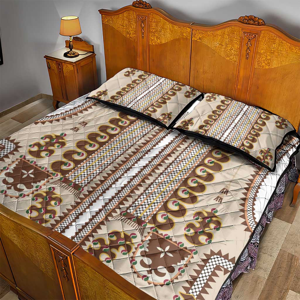 Hutsul Keptar Ukraine Quilt Bed Set Carpathian Folk Embroidery Heritage Style - Wonder Print Shop