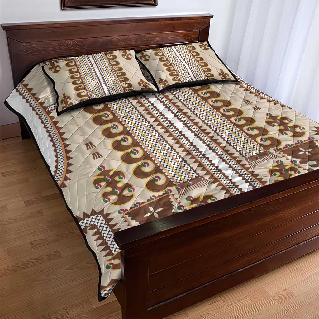 Hutsul Keptar Ukraine Quilt Bed Set Carpathian Folk Embroidery Heritage Style - Wonder Print Shop