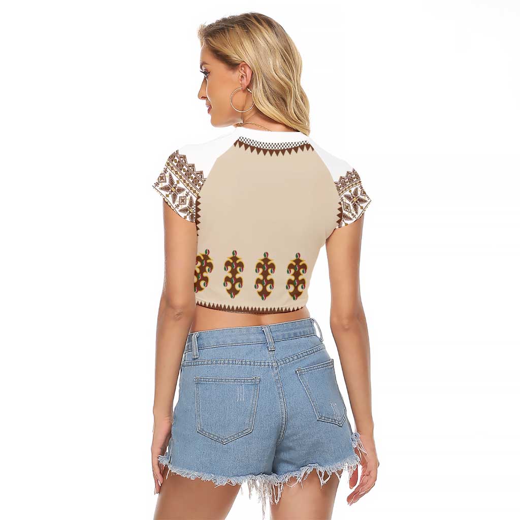 Hutsul Keptar Ukraine Raglan Cropped T Shirt Carpathian Folk Embroidery Heritage Style - Wonder Print Shop