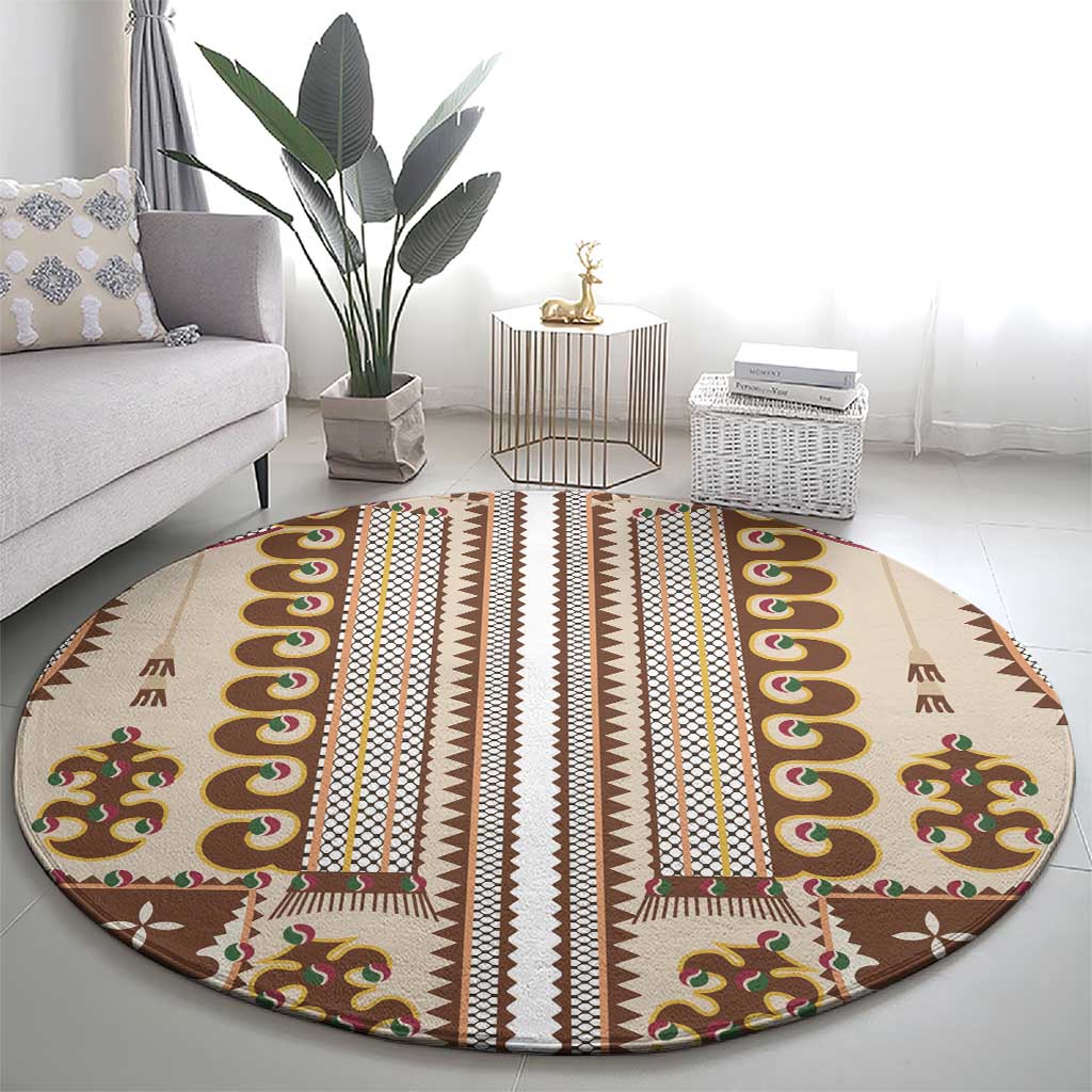 Hutsul Keptar Ukraine Round Carpet Carpathian Folk Embroidery Heritage Style - Wonder Print Shop