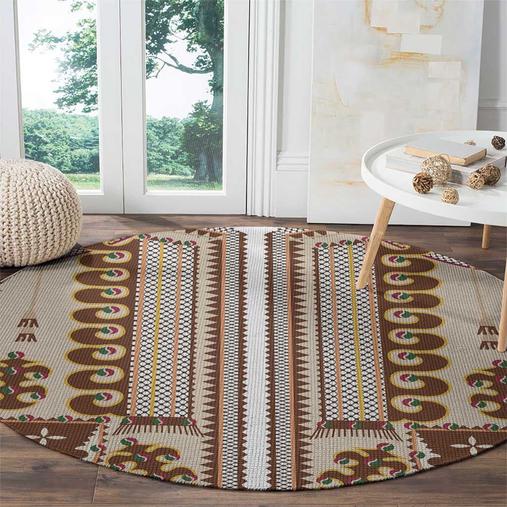 Hutsul Keptar Ukraine Round Carpet Carpathian Folk Embroidery Heritage Style - Wonder Print Shop