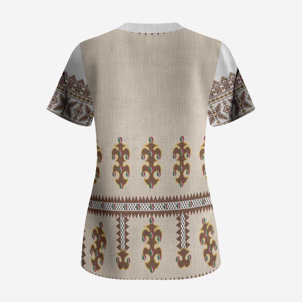 Hutsul Keptar Ukraine Scrub Top Carpathian Folk Embroidery Heritage Style - Wonder Print Shop