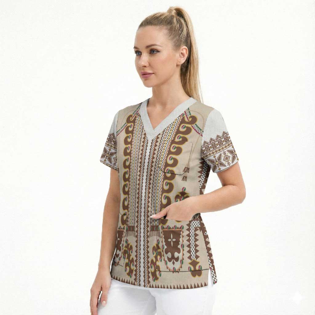 Hutsul Keptar Ukraine Scrub Top Carpathian Folk Embroidery Heritage Style - Wonder Print Shop