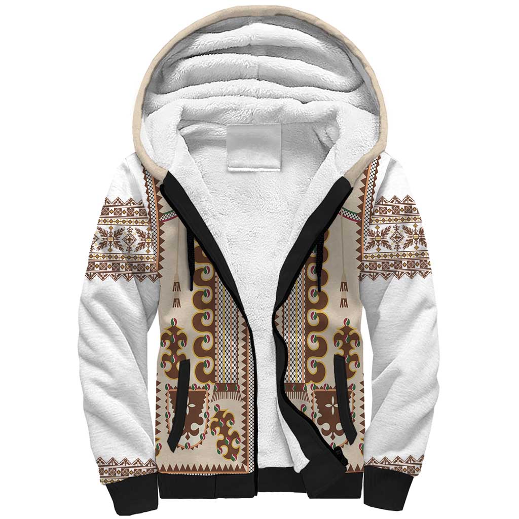 Hutsul Keptar Ukraine Sherpa Hoodie Carpathian Folk Embroidery Heritage Style - Wonder Print Shop
