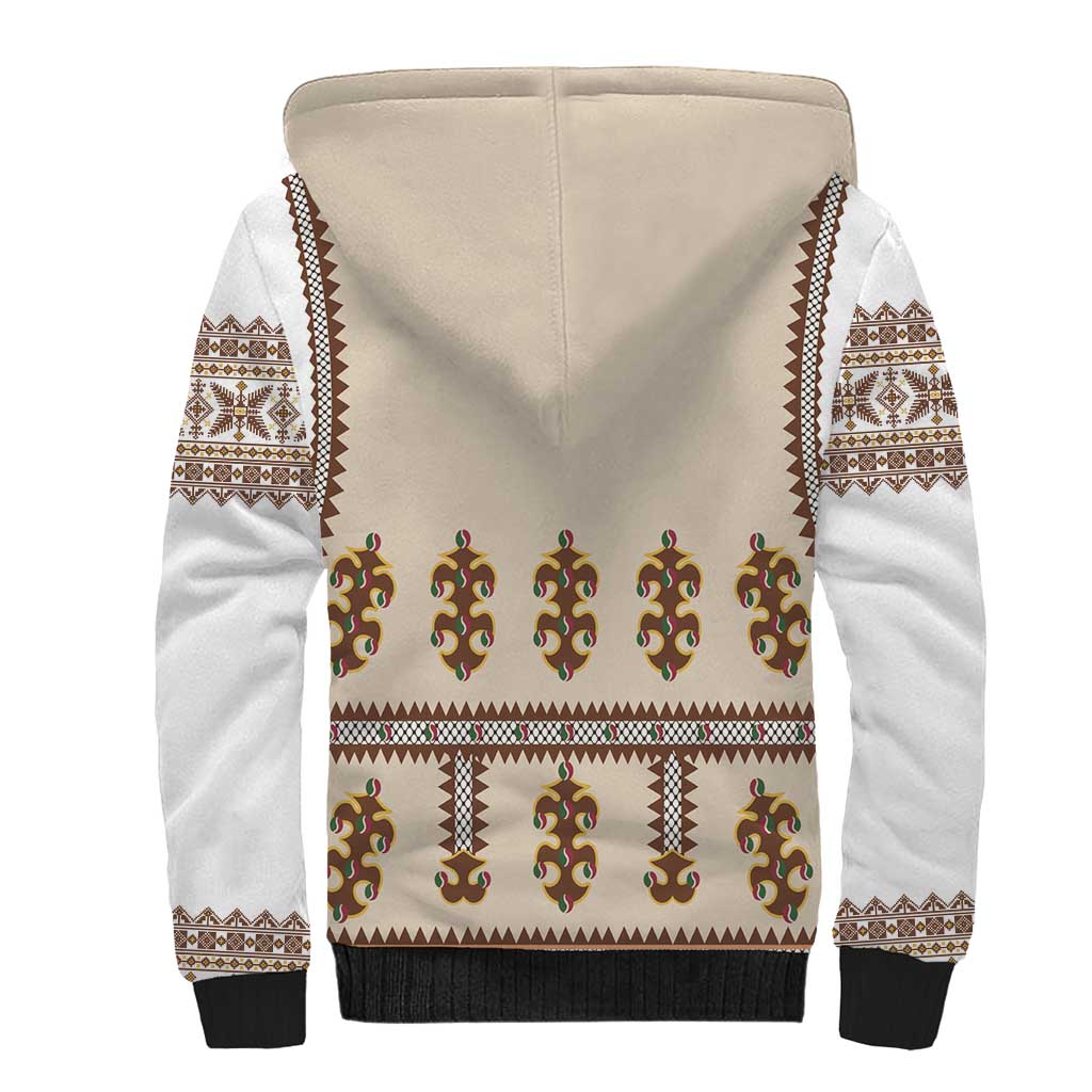Hutsul Keptar Ukraine Sherpa Hoodie Carpathian Folk Embroidery Heritage Style - Wonder Print Shop