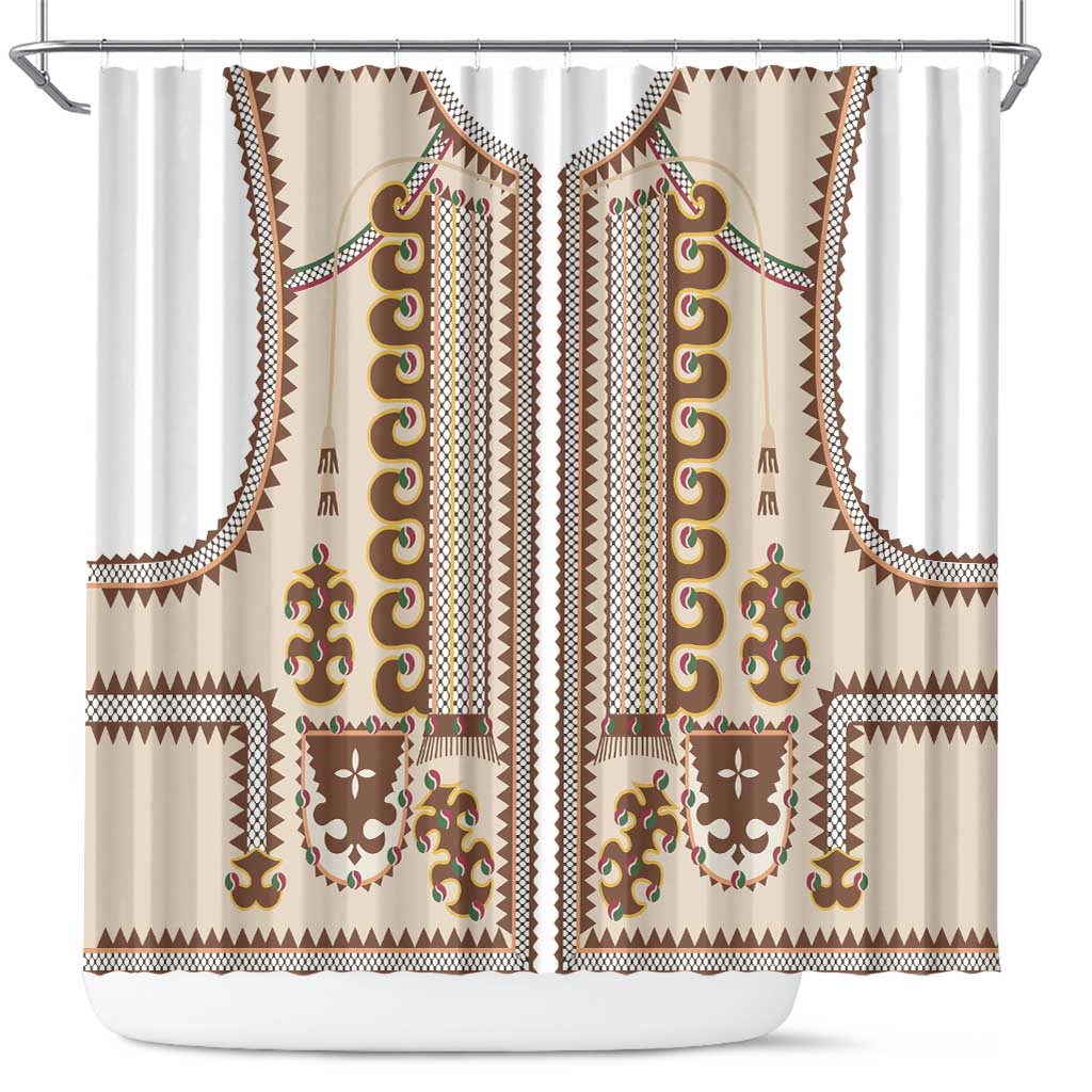 Hutsul Keptar Ukraine Shower Curtain Carpathian Folk Embroidery Heritage Style - Wonder Print Shop