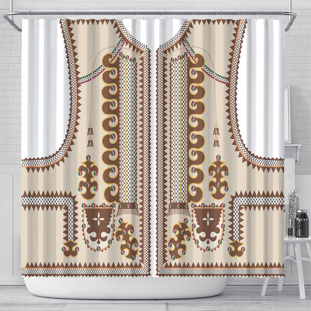 Hutsul Keptar Ukraine Shower Curtain Carpathian Folk Embroidery Heritage Style - Wonder Print Shop