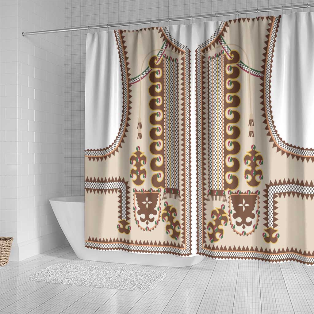 Hutsul Keptar Ukraine Shower Curtain Carpathian Folk Embroidery Heritage Style - Wonder Print Shop