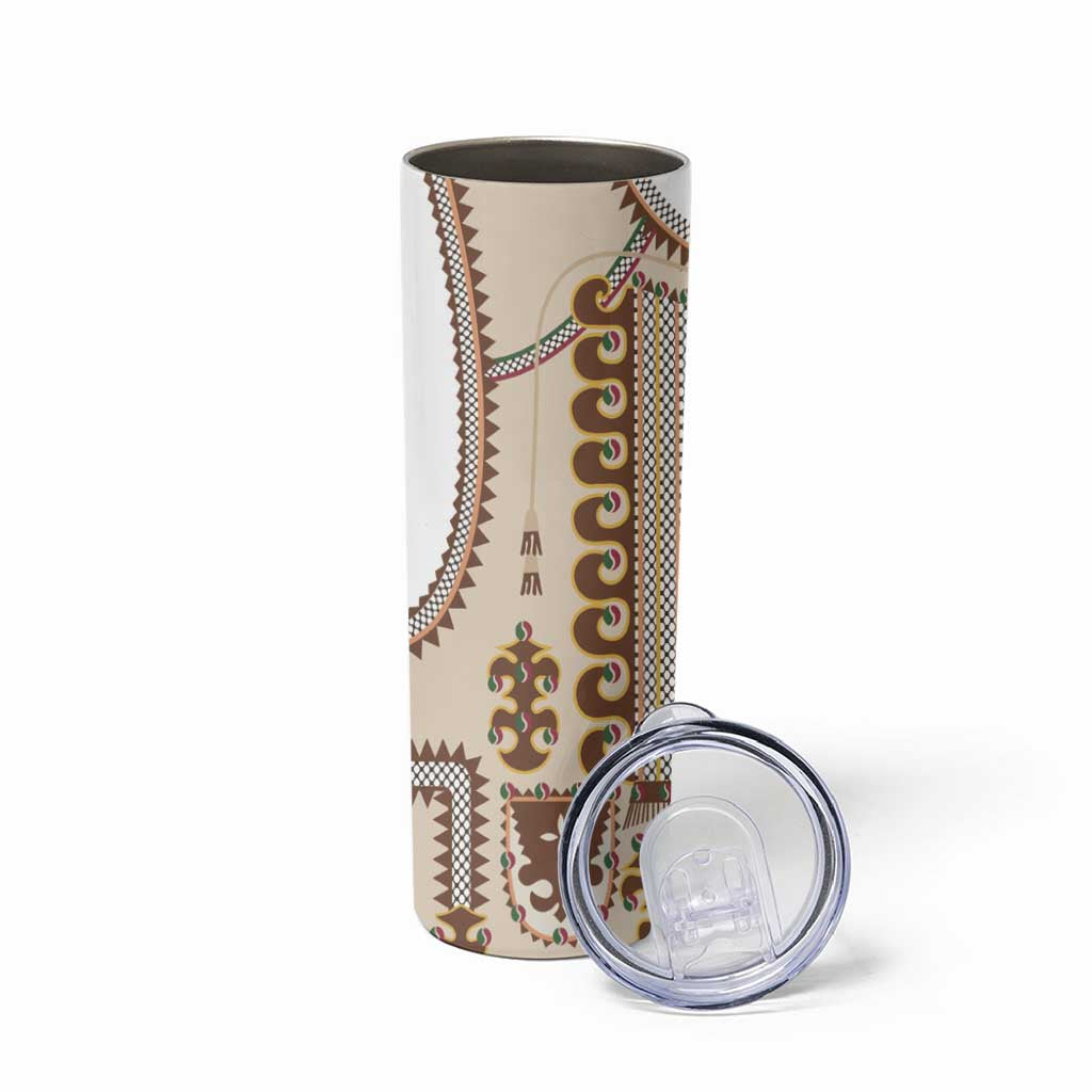Hutsul Keptar Ukraine Skinny Tumbler Carpathian Folk Embroidery Heritage Style - Wonder Print Shop