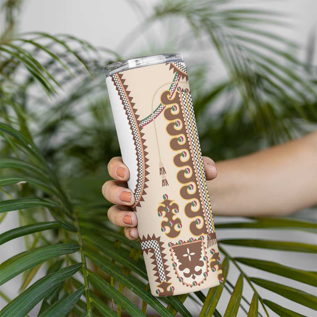 Hutsul Keptar Ukraine Skinny Tumbler Carpathian Folk Embroidery Heritage Style - Wonder Print Shop