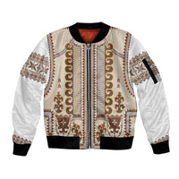 Hutsul Keptar Ukraine Sleeve Zip Bomber Jacket Carpathian Folk Embroidery Heritage Style - Wonder Print Shop