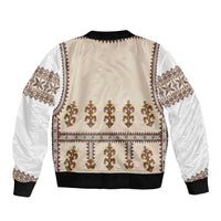Hutsul Keptar Ukraine Sleeve Zip Bomber Jacket Carpathian Folk Embroidery Heritage Style - Wonder Print Shop