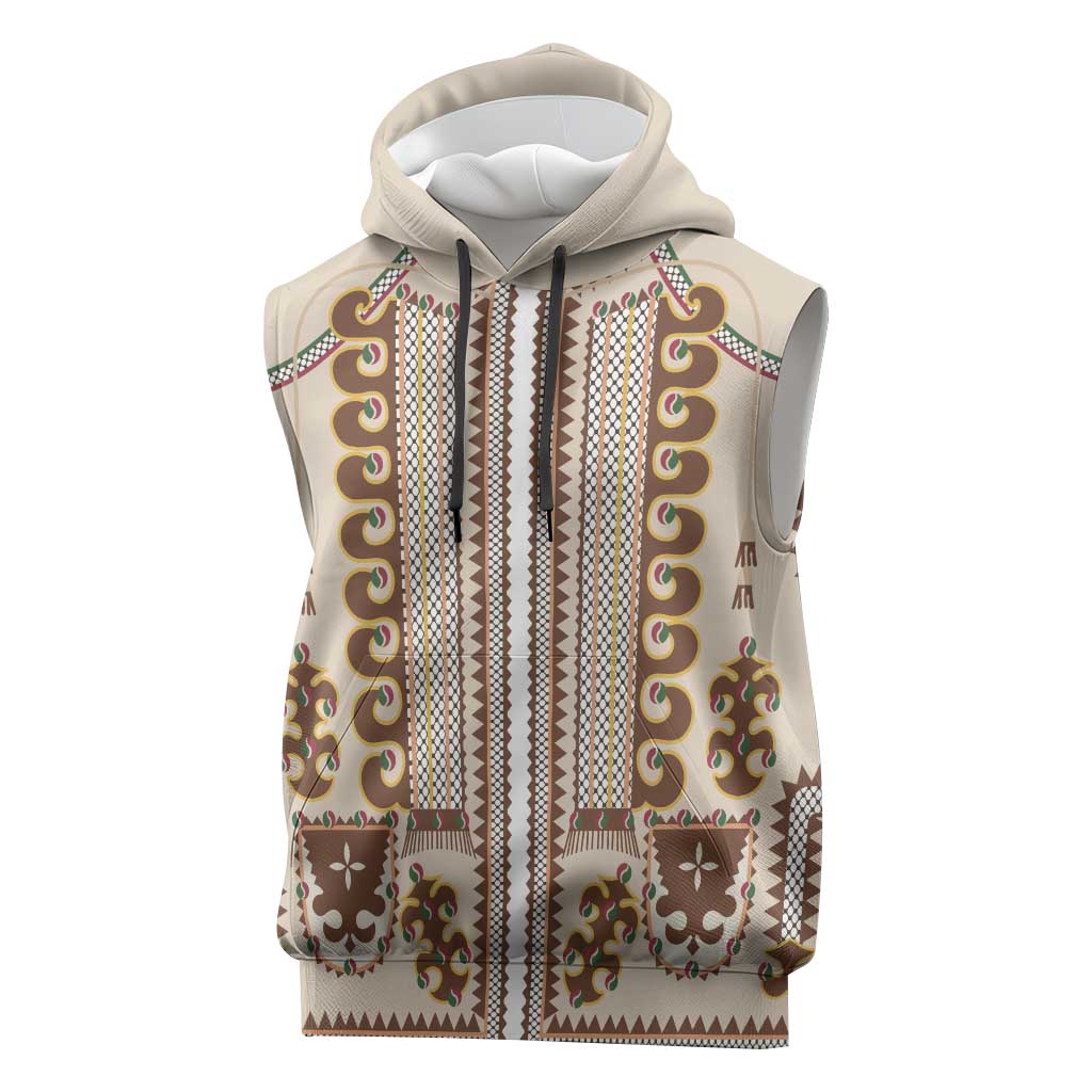 Hutsul Keptar Ukraine Sleeveless Hoodie Carpathian Folk Embroidery Heritage Style - Wonder Print Shop