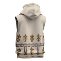 Hutsul Keptar Ukraine Sleeveless Hoodie Carpathian Folk Embroidery Heritage Style - Wonder Print Shop