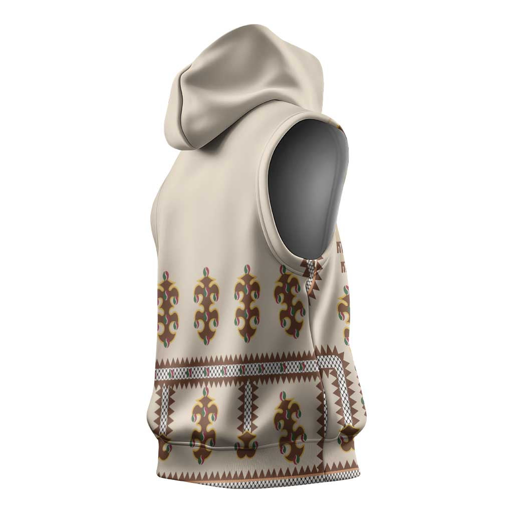 Hutsul Keptar Ukraine Sleeveless Hoodie Carpathian Folk Embroidery Heritage Style - Wonder Print Shop