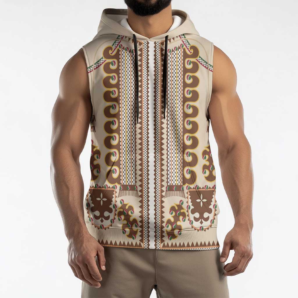 Hutsul Keptar Ukraine Sleeveless Hoodie Carpathian Folk Embroidery Heritage Style - Wonder Print Shop