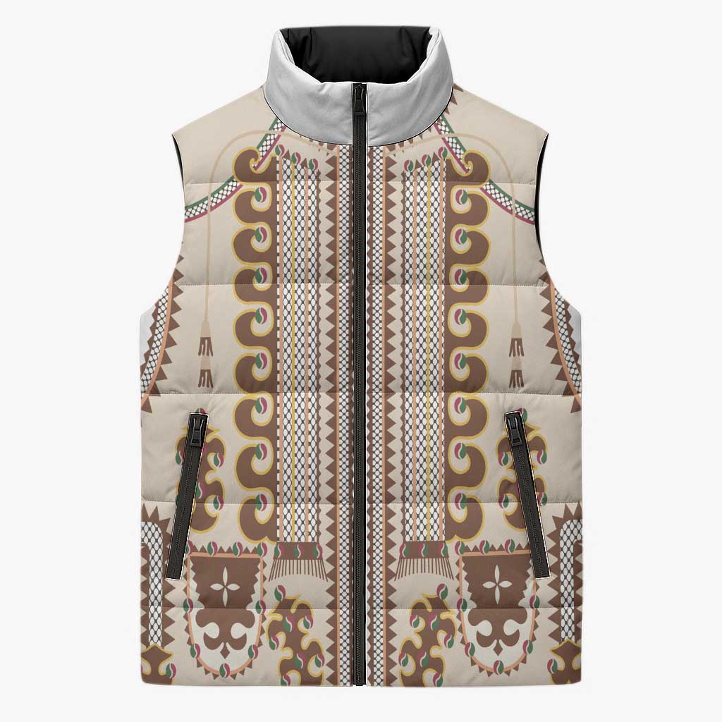 Hutsul Keptar Ukraine Sleeveless Puffer Jacket Carpathian Folk Embroidery Heritage Style - Wonder Print Shop