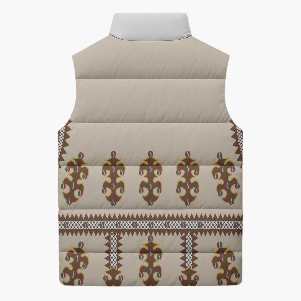 Hutsul Keptar Ukraine Sleeveless Puffer Jacket Carpathian Folk Embroidery Heritage Style - Wonder Print Shop
