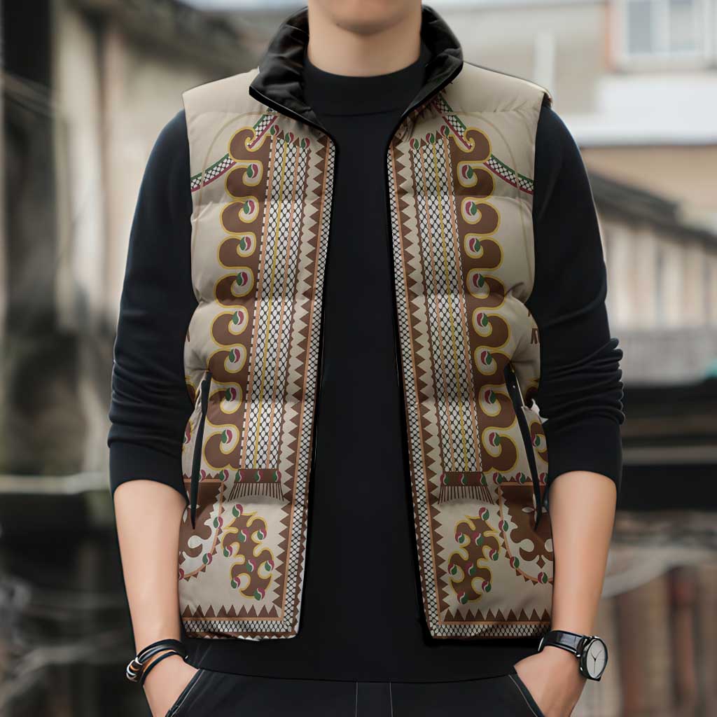 Hutsul Keptar Ukraine Sleeveless Puffer Jacket Carpathian Folk Embroidery Heritage Style - Wonder Print Shop