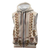 Hutsul Keptar Ukraine Sleeveless Zip Hoodie Carpathian Folk Embroidery Heritage Style - Wonder Print Shop