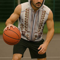 Hutsul Keptar Ukraine Sleeveless Zip Hoodie Carpathian Folk Embroidery Heritage Style - Wonder Print Shop