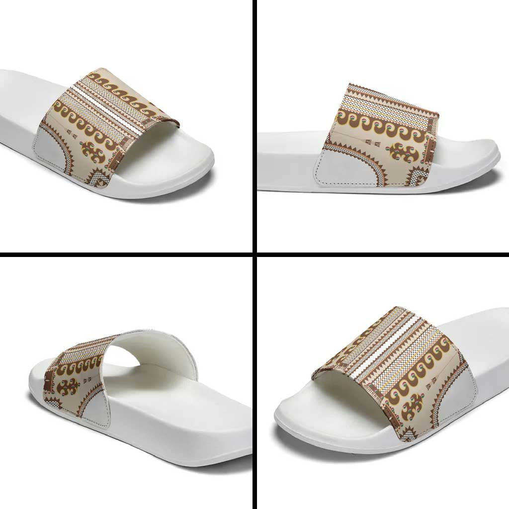 Hutsul Keptar Ukraine Slide Sandals Carpathian Folk Embroidery Heritage Style - Wonder Print Shop