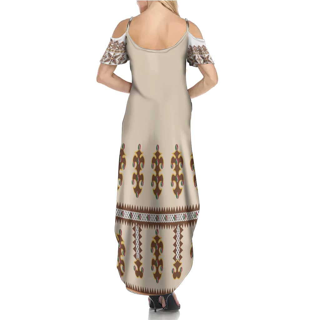 Hutsul Keptar Ukraine Summer Maxi Dress Carpathian Folk Embroidery Heritage Style - Wonder Print Shop