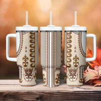 Hutsul Keptar Ukraine Tumbler With Handle Carpathian Folk Embroidery Heritage Style - Wonder Print Shop