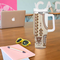 Hutsul Keptar Ukraine Tumbler With Handle Carpathian Folk Embroidery Heritage Style - Wonder Print Shop