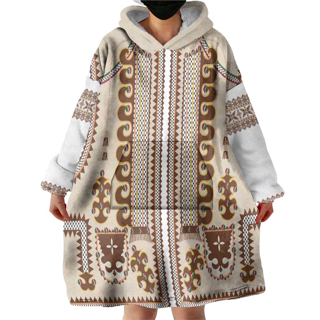 Hutsul Keptar Ukraine Wearable Blanket Hoodie Carpathian Folk Embroidery Heritage Style - Wonder Print Shop