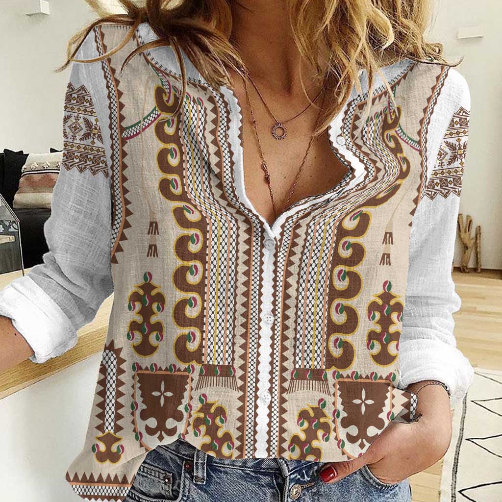 Hutsul Keptar Ukraine Women Casual Shirt Carpathian Folk Embroidery Heritage Style - Wonder Print Shop
