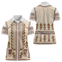 Hutsul Keptar Ukraine Women Polo Shirt Carpathian Folk Embroidery Heritage Style - Wonder Print Shop