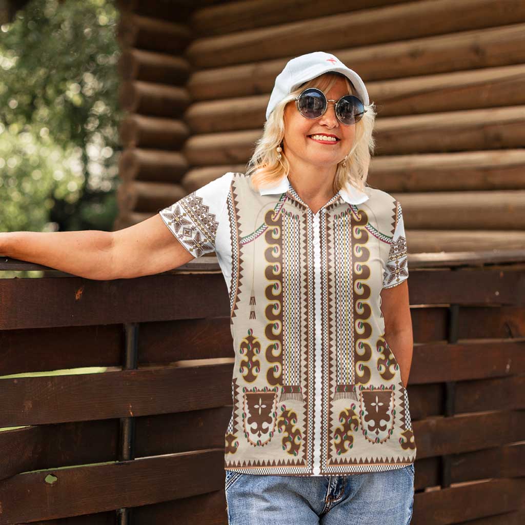 Hutsul Keptar Ukraine Women Polo Shirt Carpathian Folk Embroidery Heritage Style - Wonder Print Shop