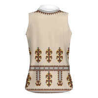 Hutsul Keptar Ukraine Women Sleeveless Polo Shirt Carpathian Folk Embroidery Heritage Style - Wonder Print Shop