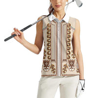 Hutsul Keptar Ukraine Women Sleeveless Polo Shirt Carpathian Folk Embroidery Heritage Style - Wonder Print Shop
