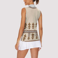 Hutsul Keptar Ukraine Women Sleeveless Polo Shirt Carpathian Folk Embroidery Heritage Style - Wonder Print Shop