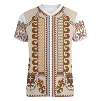 Hutsul Keptar Ukraine Women V-Neck T-Shirt Carpathian Folk Embroidery Heritage Style - Wonder Print Shop