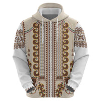 Hutsul Keptar Ukraine Zip Hoodie Carpathian Folk Embroidery Heritage Style - Wonder Print Shop