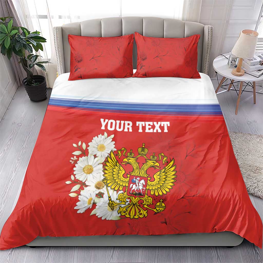 Personalized Russia Bedding Set Coat Of Arms With Chamomile Flower