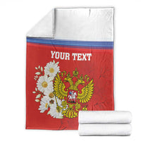 Personalized Russia Blanket Coat Of Arms With Chamomile Flower