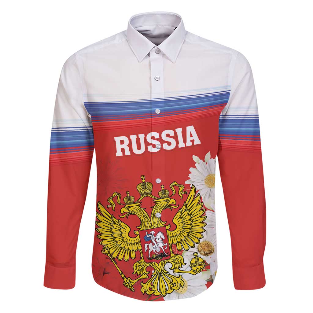Personalized Russia Family Matching Puletasi and Hawaiian Shirt Coat Of Arms With Chamomile Flower