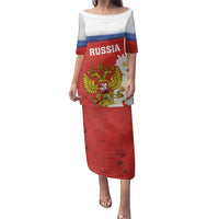 Personalized Russia Family Matching Puletasi and Hawaiian Shirt Coat Of Arms With Chamomile Flower