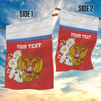 Personalized Russia Garden Flag Coat Of Arms With Chamomile Flower
