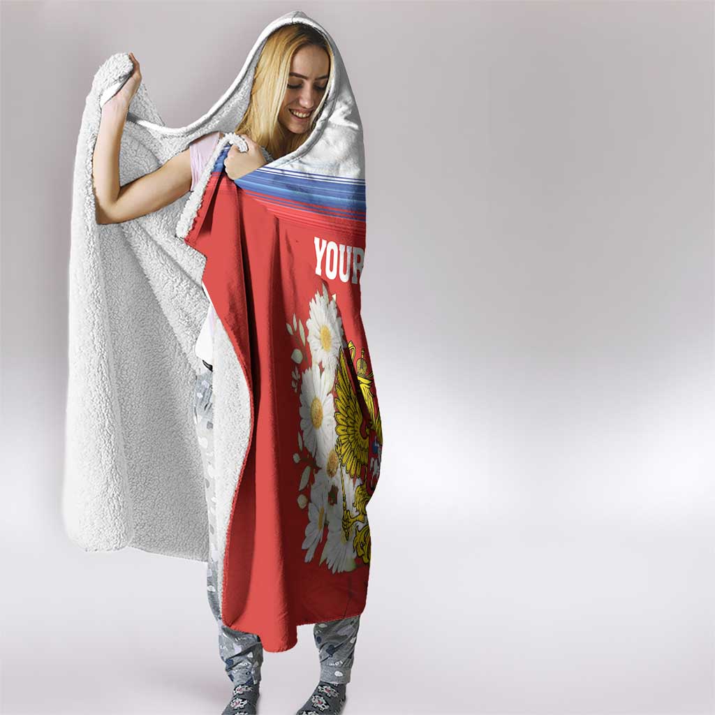 Personalized Russia Hooded Blanket Coat Of Arms With Chamomile Flower
